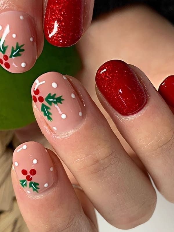 Kutek Disney, Red Christmas Nails, Cute Christmas Nails, Christmas Nails Easy, Christmas Gel Nails, Cute Gel Nails, Thanksgiving Nails, Her Nails, Festival Nails