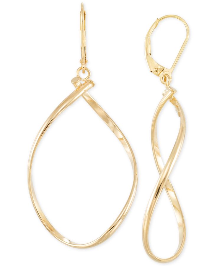 These 14k gold twisted oval drop hoop earrings create a different look depending on your perspective. Approximate drop: 2-1/8". Italian Gold Jewelry, Gold Polish, Mens Gift Sets, Luxury Gifts, Fine Jewellery Earrings, Link Necklace, Baby Clothes Shops, Jewelry Watches