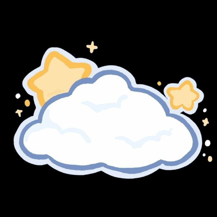 a cartoon cloud with stars on it