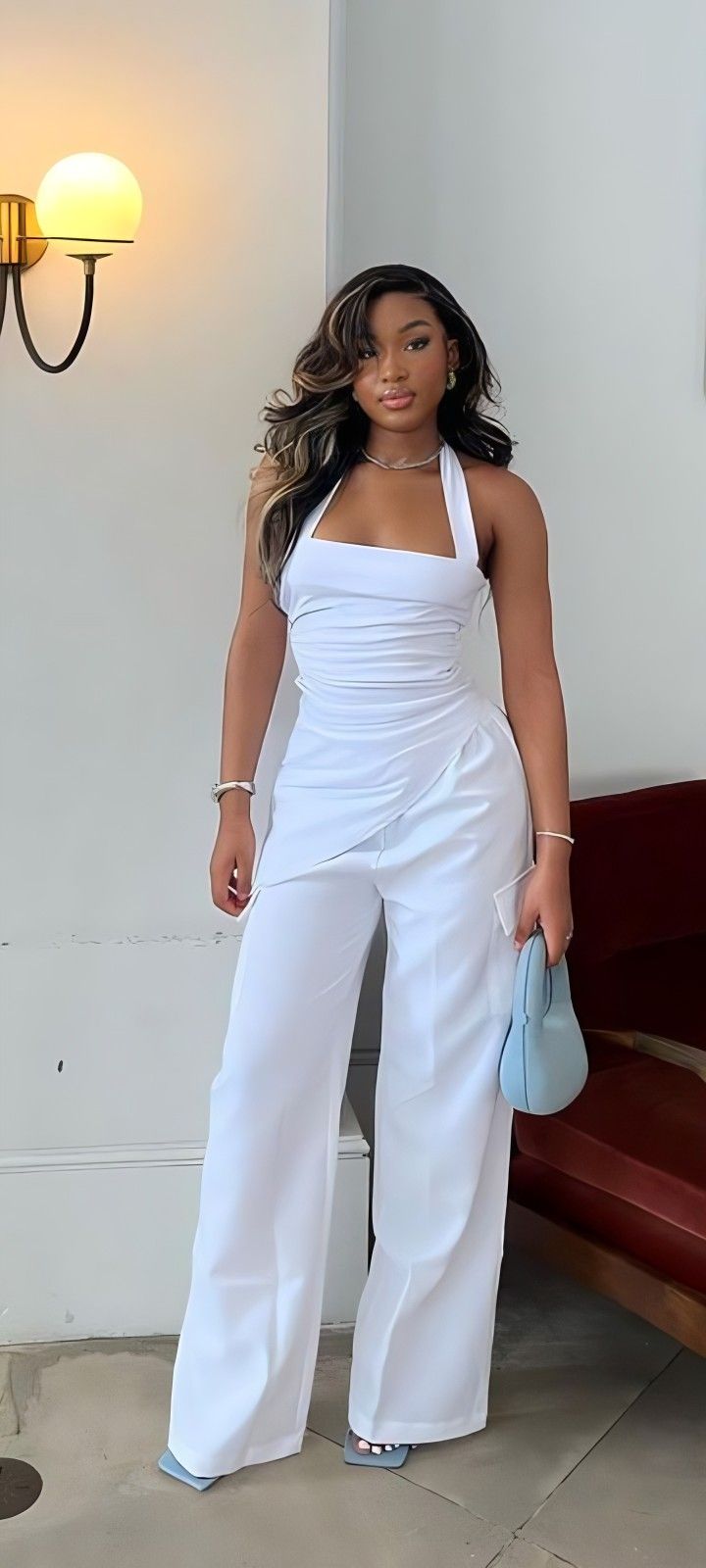 Birthday Dinner Fits Black Women, Work Outfits Women Casual Tech, White 2piece Outfits, Probate Outfits Greek, All White Day Party Outfits, White Party Outfit Black Women, Formal Clothes Women Party, White Summer Outfits For Women, Black Women Brunch Outfits