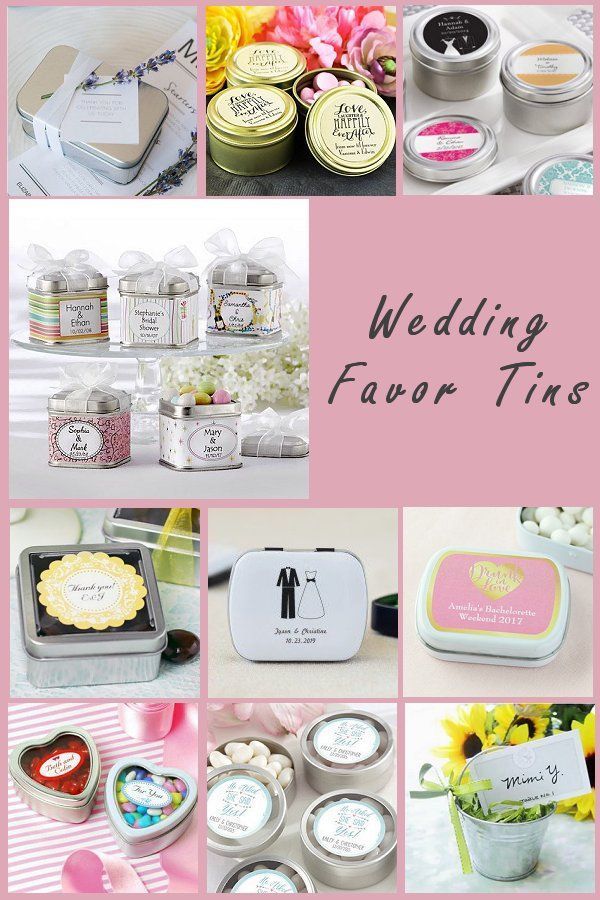 wedding favors and favors are shown in this collage with the words, wedding favors