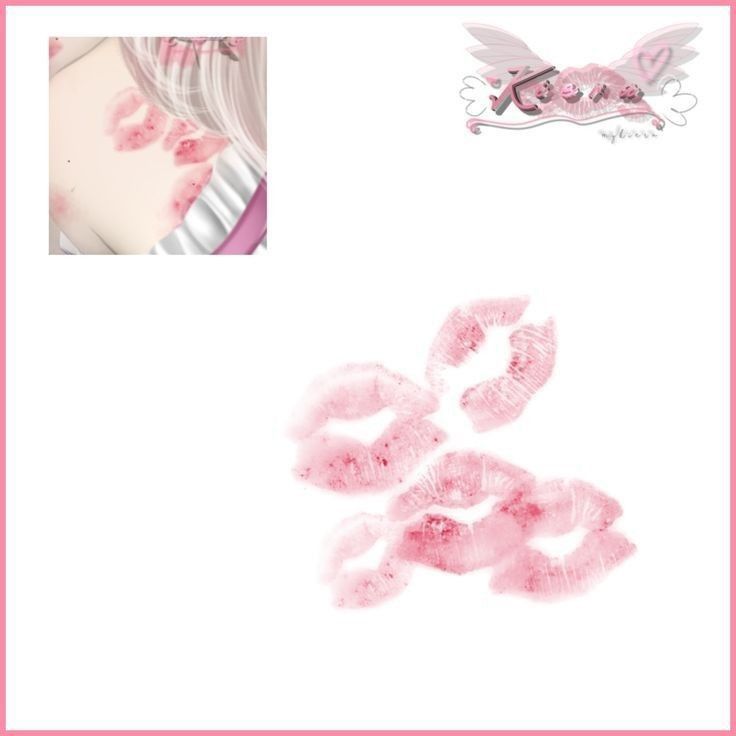 some pink lipstick is on the ground and in front of a white background with angel wings