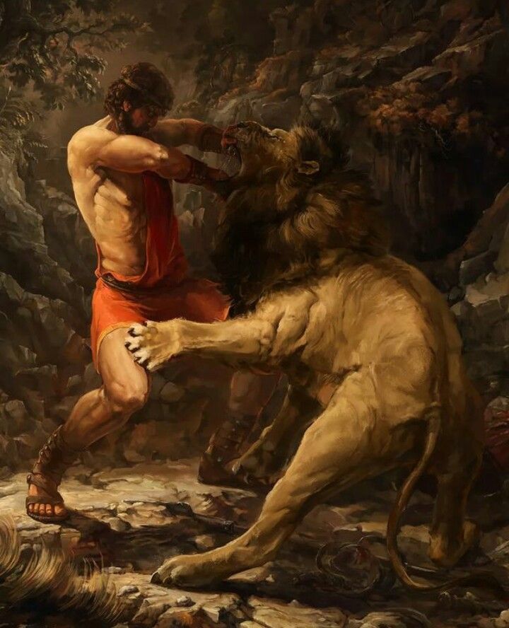 Nemean Lion, Biblical Artwork, Masculine Art, Greek Paintings, Istoria Artei, Rennaissance Art, Greek Mythology Art, 다크 판타지, Biblical Art