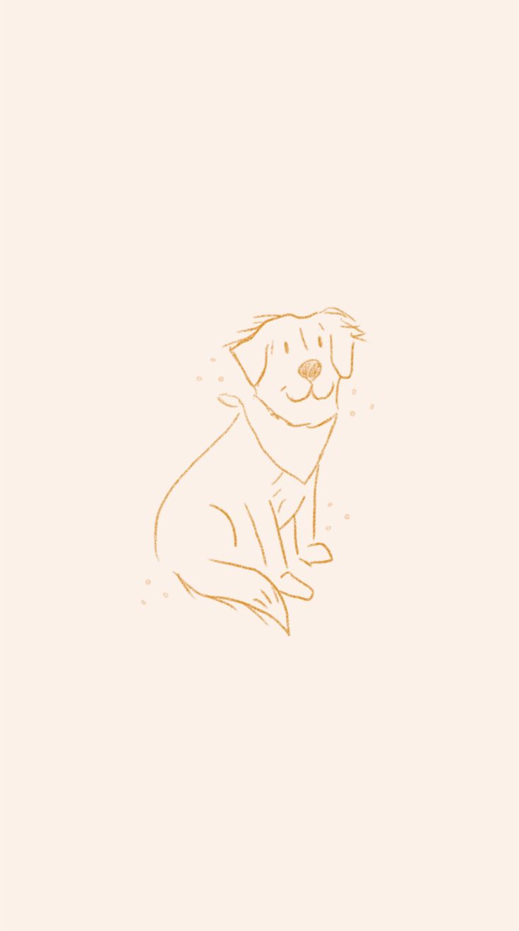 a drawing of a dog sitting on the ground