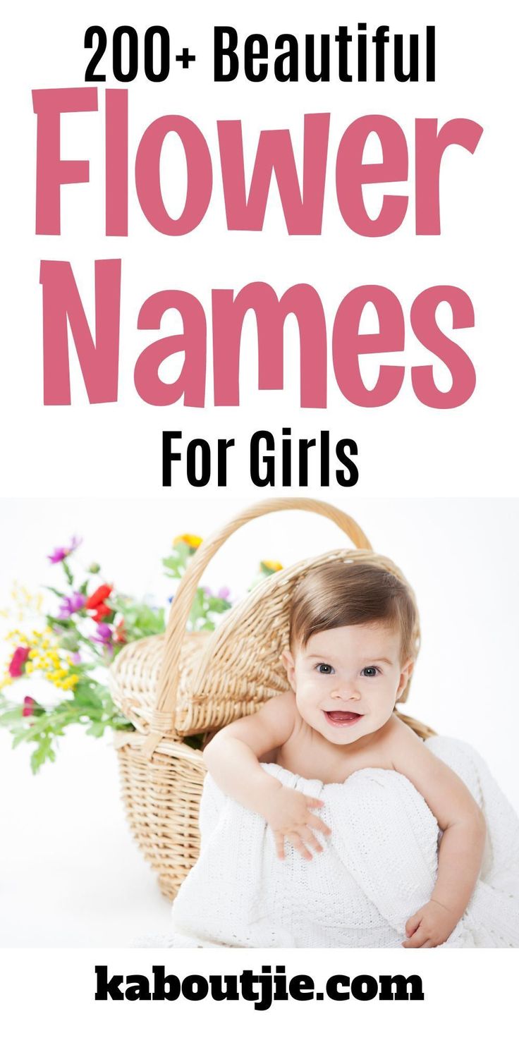 a baby in a basket with flowers and the words, 200 beautiful flower names for girls