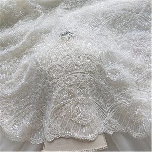 Super Luxury 3D Beaded Lace Fabric Heavy Beaded Lace Fabric - Etsy Ivory Lace Wedding Dress, Embroidery Tulle, Beaded Lace Fabric, Bridal Lace Fabric, Bridal Dresses Lace, Wedding Dress With Veil, Beaded Tulle, Embroidered Lace Fabric, Bridal Fabric