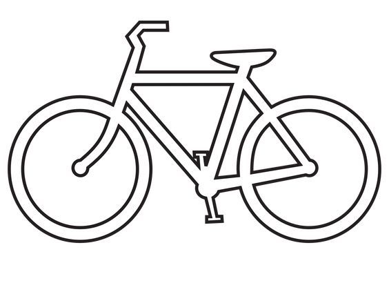 a black and white drawing of a bicycle