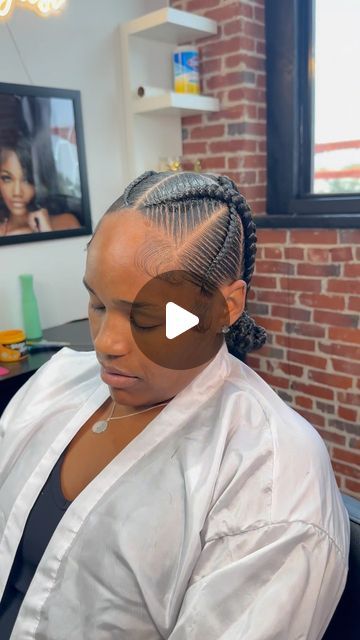 Asya | Philadelphia Hair Stylist on Instagram: "Style: 4 cross cross stitch + bun 💕  For availability and pricing please visit the link on my profile 🔗  #phillybraiders #phillystylist #4crisscrossstitchbraids #crisscrossbraids #stitchbraids #houstonbraider #phillybraider #braids #phillyhairbraider" Stitch Bun, Weave Ponytail, Hair Braider, Stitch Braids, Beauty Lounge, Braided Ponytail, A Call, Braid Styles, Hair Updos