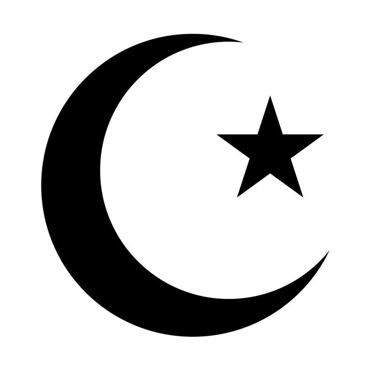 a black and white crescent and star logo