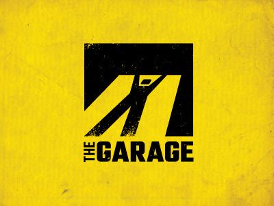 the garage logo on a yellow background