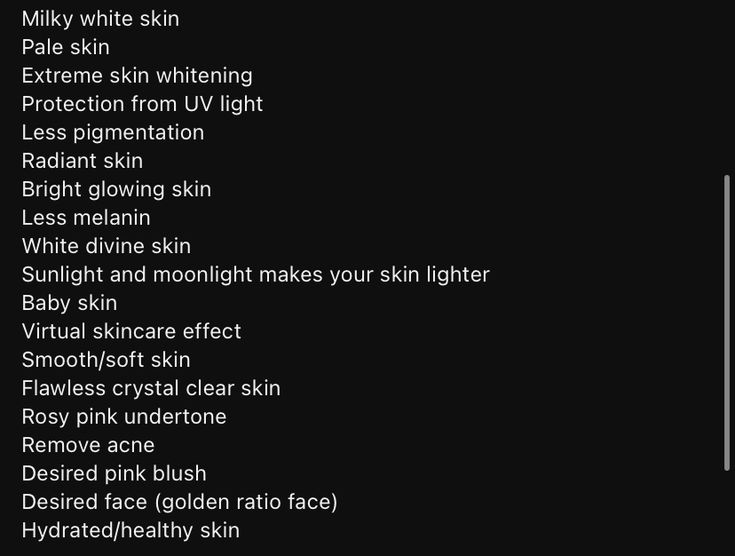 a black and white photo with the names of different skin types