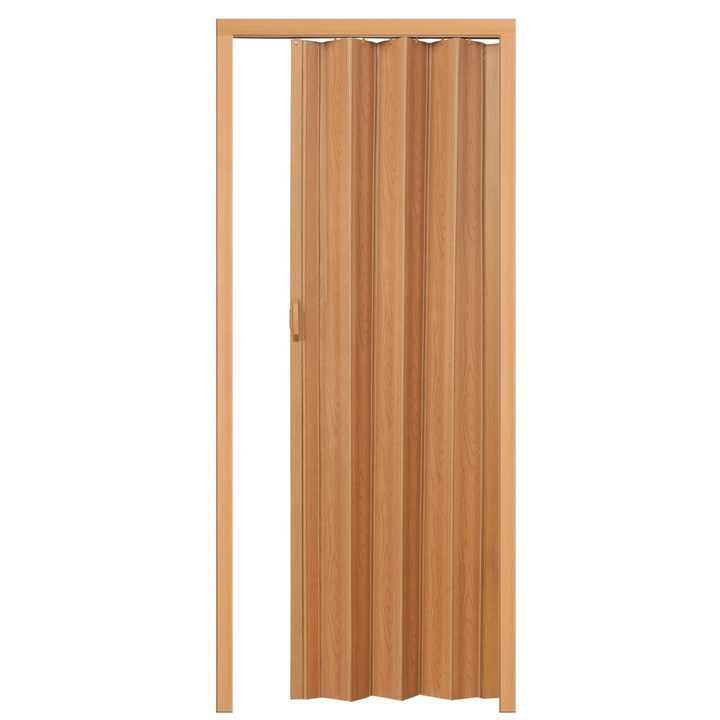 an open wooden door on a white background