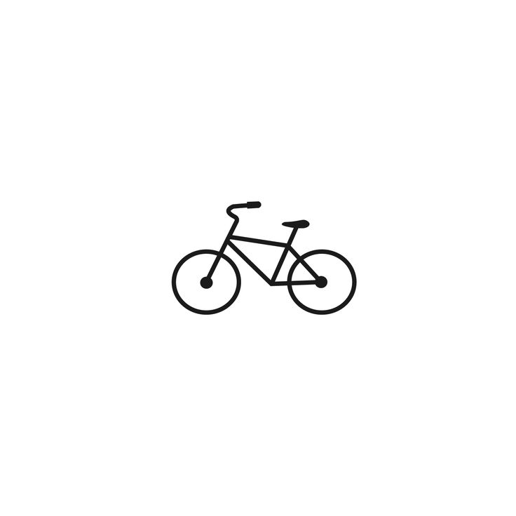 a black and white drawing of a bicycle