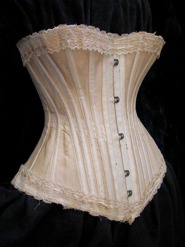 1890's Corset  Source: andresearchwedesign.com 1890s Corset, Edwardian Corsets, Corset Steampunk, Victorian Corset, Bridal Corset, Corset Pattern, Style Steampunk, Steampunk Corset, Pink Corset