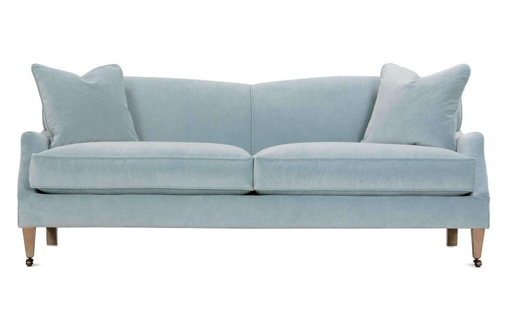 Rochelle 85  Inch Designer Style Tight Back Sofa Half Back Sofa, Coastal Sofa Fabric, Blue Couch Non Scratch Fabric, Pale Turquoise Sofa, Sofa Backview, Sofas Without Back Cushions, Next High Back Sofa, 2 Fabric Sofas, French Connection Teal Sofa