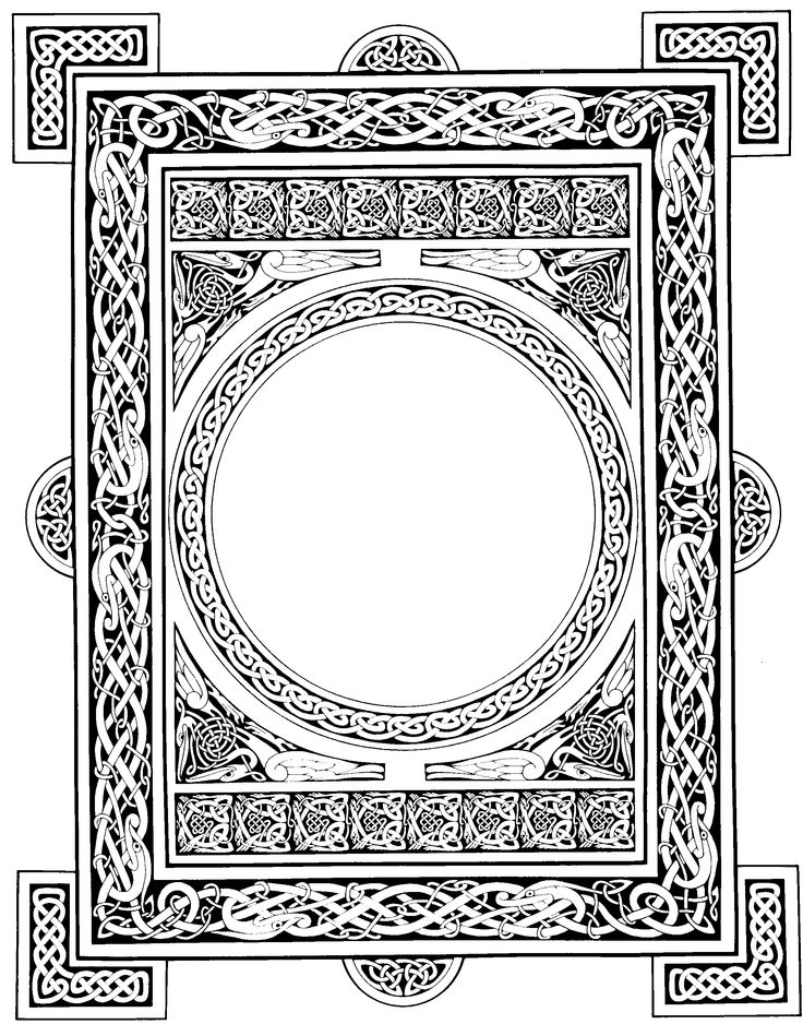 an intricately designed frame in black and white