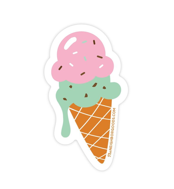 an ice cream sticker with sprinkles on it's tip is shown