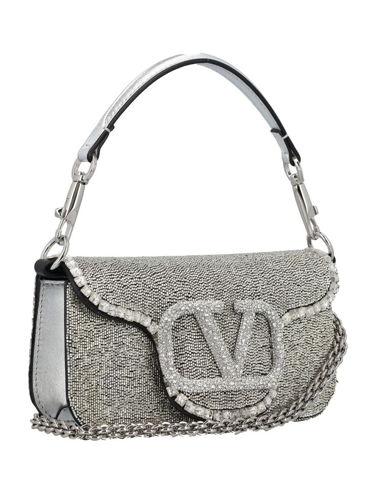 silk Luxury Pouch Shoulder Bag With Handles, Designer Evening Tote Bag With Detachable Strap, Designer Pouch Shoulder Bag, Luxury Pouch Bags As Fashion Accessory, Luxury Baguette Shoulder Bag With Detachable Strap, Luxury Baguette Shoulder Bag With Detachable Handle, High-end Shoulder Bag With Silver-tone Hardware For Evening, High-end Evening Shoulder Bag With Silver-tone Hardware, Party Shoulder Bag With Palladium Hardware And Top Handle