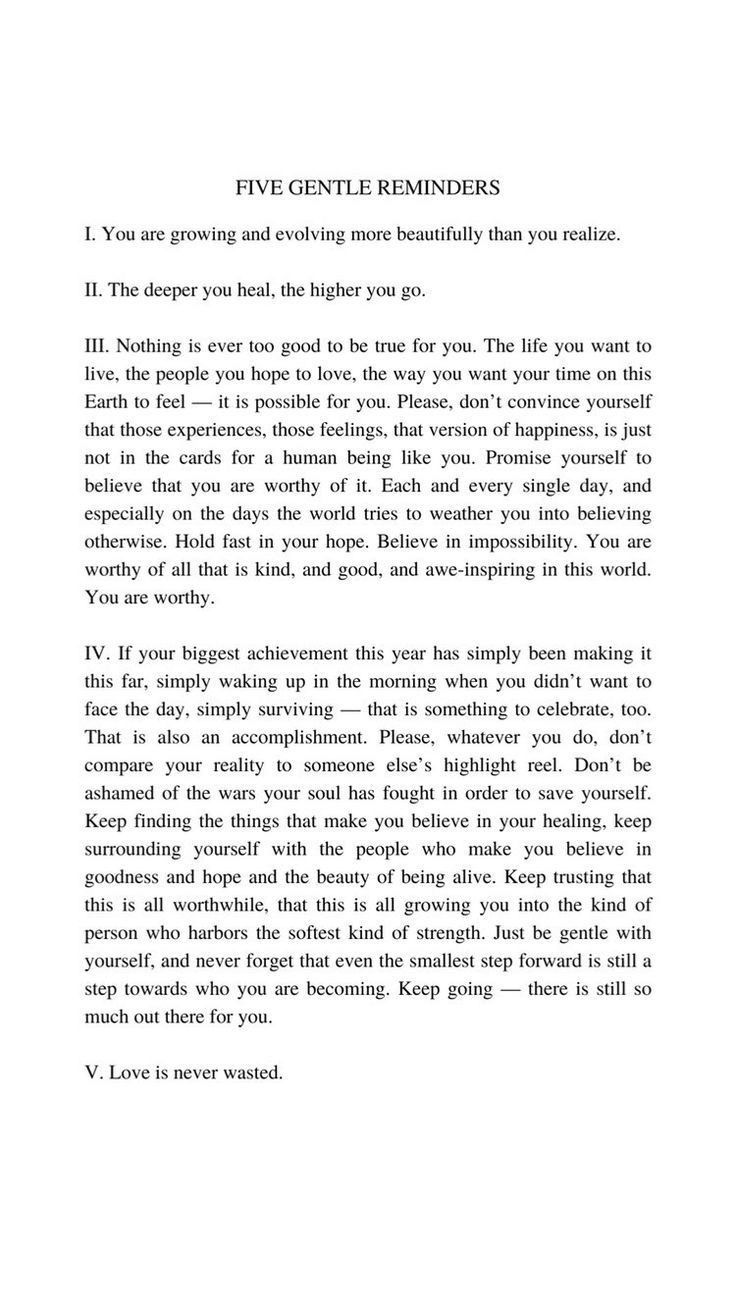 a page from the book five gentle reminders