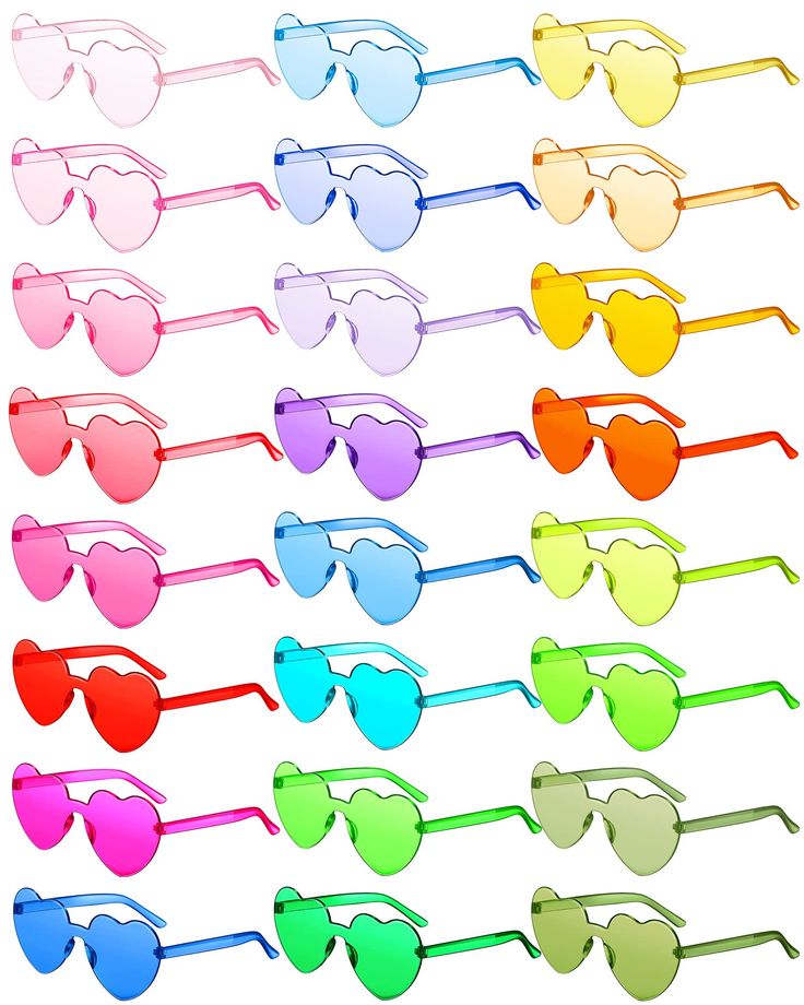 PRICES MAY VARY. Rimless Sunglasses for Kids: there are 24 pairs of heart sunglasses in 24 colors, 1 per color, available in ample quantity and rich colors to match your kids' different clothes, make them look cooler Safe and Quality: the kids heart sunglasses are composed of reliable PC lens and PC frames, which are sturdy enough to use for a long time and will be not break or deform easily, lightweight and comfortable to wear, with elasticity, easy to put on or take off Made for Children: thes Flameless Candles Wedding, Frameless Glasses, Transparent Heart, Fun Sunglasses, Sunglasses For Kids, Sunglasses Transparent, Rainbow Sunglasses, Greenery Wedding Decor, Candle Wedding Decor