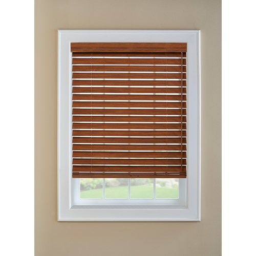 a window with wooden blinds in it