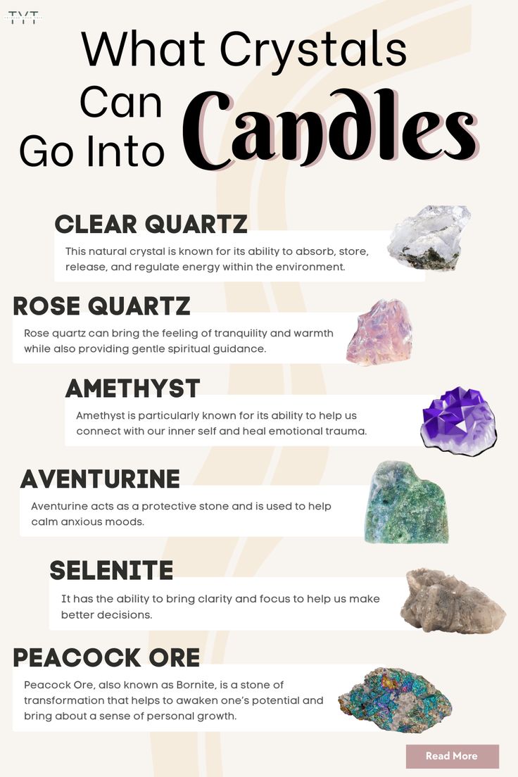 an info sheet with different types of crystals