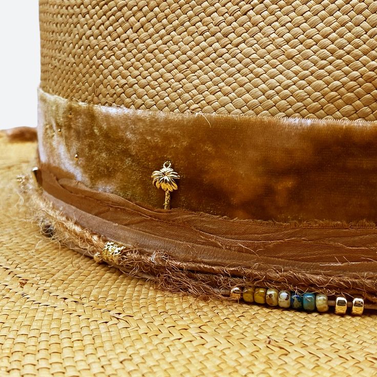 Silk and cotton ribbons with small details around crown Sweatband with 'Those summer days' inspirational quote All hats are unique and have perfect imperfections! Straw hat hand woven in Ecuador Hand made and designed by Valeria in California Burned Straw Hat, Hat Bar, Hat Art, Hat Bands, Womens Hats, Straw Fedora Hat, Desert Vibes, Pork Pie, Straw Fedora