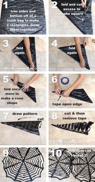 instructions to make a spider web doormat