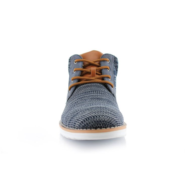 Knitted Two-tone Sneaker | COLBERT in Blue | Polar Fox Casual Mid-Top | CONAL FOOTWEAR Winter Lace-up Chukka Boots With Reinforced Toe, Outdoor Lace-up Chukka Boots With Leather Sole, Masculine Lace-up Chukka Boots With Leather Sole, Texture Material, Boot Design, Chukka Boot, Designer Boots, Classic Man, Office Wear