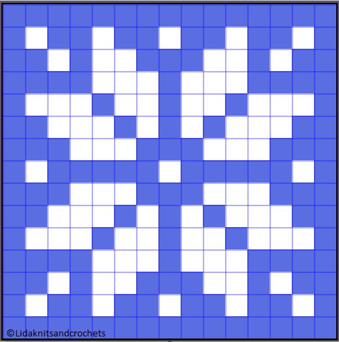 a blue and white tile pattern with squares