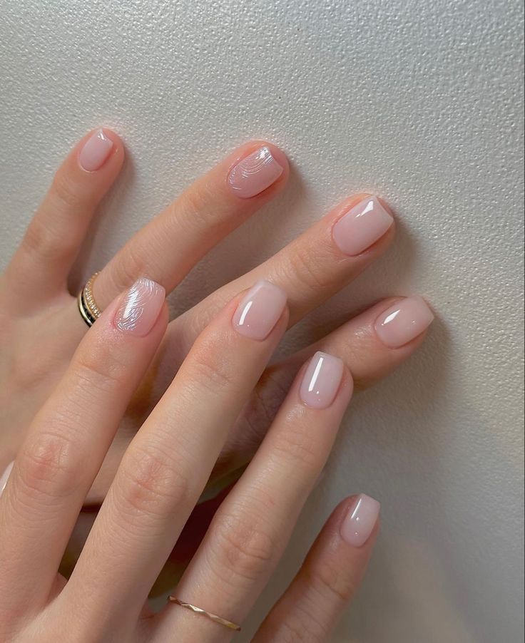 Normal Manicure Nails, Glam Nails Short, Polygel Nails Short, Jelly Nails French, Pretty Nails Simple Classy, Glam Nails Coffin, Glam Nails Designs, Glam Nails Rhinestones, Polygel Ideas