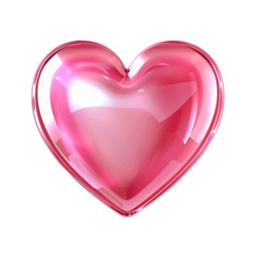 a shiny pink heart shaped object on a white background with room for text or image