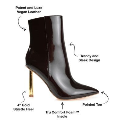 Keep it simple but make a statement with the Rorie bootie by Journee Collection. These booties feature a sky-high stiletto heel and a super stylish pointed toe. Soft vegan leather with an inside zipper makes them easy to pull on, and a 4 mm Tru Comfort Foam footbed makes them a breeze to walk in. | Journee Collection Women's Rorie Booties, 12M Fall Heeled Boots For Night Out With 4-inch Heel, Modern High Ankle Heels With Sculpted Heel, Chic Ankle-high Platform Boots With 4-inch Heel, Trendy Medium Width Heeled Boots With 4-inch Heel, Trendy High Heeled Boots With Reinforced Heel, Trendy Fitted Heeled Boots With 4-inch Heel, Sleek Boots With 4-inch Heel For Night Out, Knee-high Platform Boots With Sculpted Heel For Party, Party Platform Boots With Pointed Toe And Stacked Heel