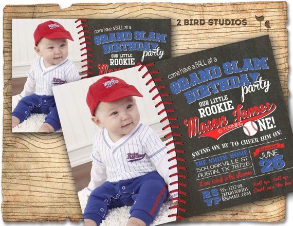 two photos of a baby boy wearing a baseball cap and blue pants, with the same photo on it