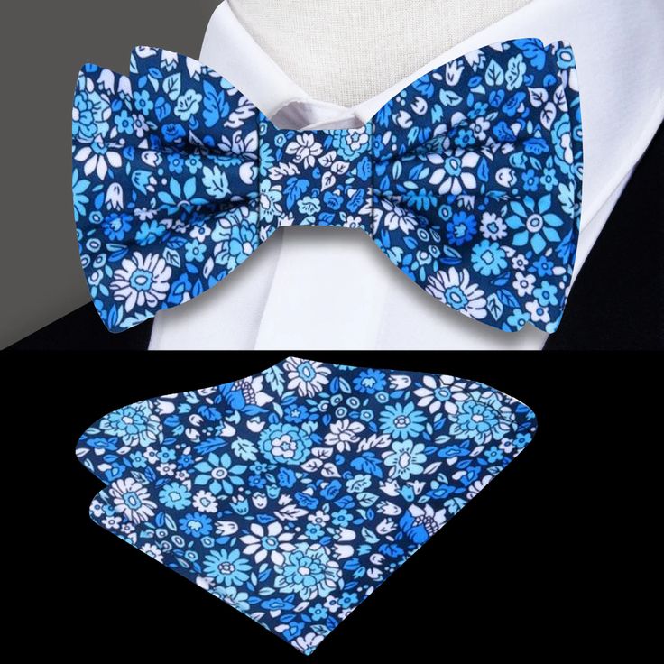 This silk bow tie, adorned with a delicate small floral pattern, comes in shades of green, blue, or red, offering a refined and vibrant accessory for a range of formal and semi-formal occasions. The subtle floral detailing brings a touch of personality while maintaining a classic and elegant feel. Dress Shirts: White dress shirt: A timeless white shirt serves as the perfect canvas for any shade of this floral bow tie, allowing the green, blue, or red hues to stand out while keeping the look cris Elegant Floral Print Accessories For Black Tie, Elegant Floral Print Ties As Gift, Elegant Floral Print Ties As A Gift, Elegant Floral Print Ties For Gifts, Elegant Multicolor Floral Print Suit And Tie Accessories, Summer Formal Suit And Tie Accessories With Floral Print, Multicolor Suit And Tie Accessories For Spring Formal, Multicolor Suit And Tie Accessories For Formal Spring Events, Blue Suit And Tie Accessories For Summer Party