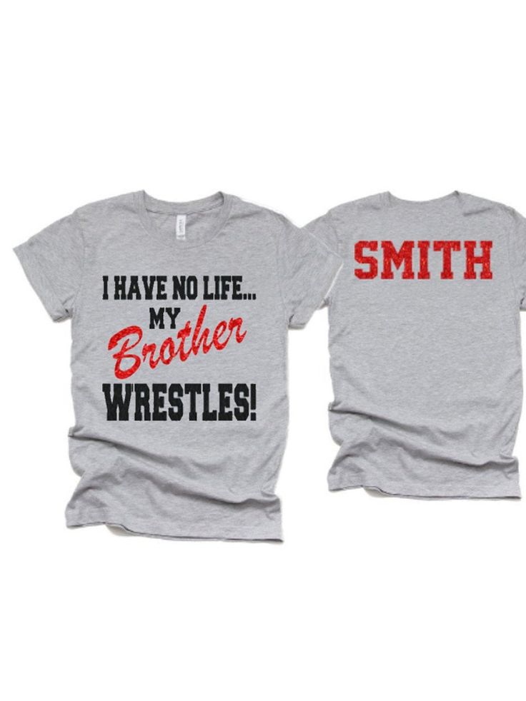 Glitter Wrestling Sister Shirt | I have no life my brother wrestles | Bella Canvas Tshirt | Customize Colors | Youth or Adult PLEASE READ BEFORE ORDERING WE CANNOT RUSH ORDERS OR CREATE NEW DESIGNS DURING PEAK SEASON AUG - MAY. IF YOU NEED TO CANCEL PLEASE DO SO WITHIN 24HRS Please read full description before ordering we cannot be responsible for mistakes made by not reading the full description. ORDERING INSTRUCTIONS: 1. Select your Garment Size/Color Each size must be selected separately. Ple Wrestling Sister Shirts Ideas, Wrestling Shirts Ideas For Mom, Wrestling Sister Shirts, Middle School Wrestling Shirts, Wrestling Mama Shirt, Wrestling State Qualifier Shirt, Wrestling Mom Shirts, Wrestling Shirt, Karate Shirts