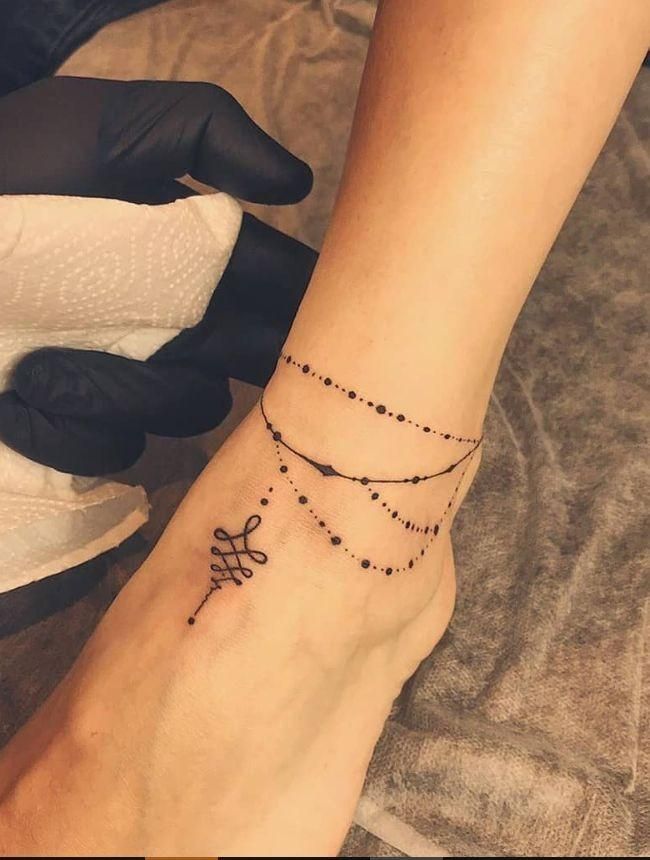 a woman's foot with a tattoo on it