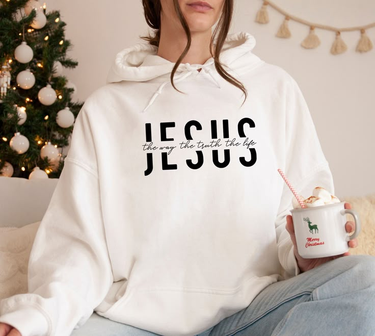 Jesus Christ Hoodie, Trendy Christian Hoodie, Christian Gift, Vertical Cross Hoodie, Pray Hoodie, Trendy Religious Hoodie,Jesus Lover Hoodie   PRODUCT DETAILS 💫Youth Hoodies do not have drawcord for added safety💫 - Our hoodies are made for comfort with a 50% cotton and 50% polyester blend. - They're built to last with a medium-heavy fabric  (8.0 oz/yd² (271 g/m - Enjoy a relaxed fit and a sewn-in label. - Get the right size with our true-to-size guide.   SIZING - Find your perfect fit in our s Jesus Hoodies Aesthetic, Christian Hoodies Aesthetic, Christian Jumpers, Christian Drip, Brat Board, Hoodies With Quotes, Christian Jewellery, Christian Whispers, Jesus Hoodies