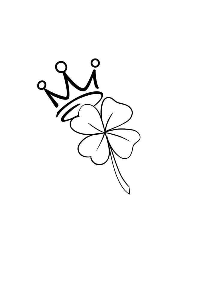 a four leaf clover with a crown on top