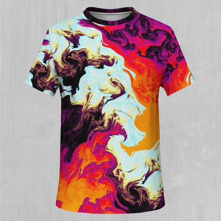 Our all over tees are printed with a high definition design onto ultra-soft fabric and then individually sewn together ensuring a comfortable fit. This item is made to order. Please allow 2-7 business days before shipment. Specifications: * 100% polyester * Crewneck * Fabric weight: 6 oz/yd² * High definition print Fitted Cotton T-shirt With All Over Print, Casual Purple T-shirt With Sublimation Print, Fitted Multicolor Digital Print Tops, Fitted Multicolor T-shirt With Sublimation Print, Fitted Multicolor Tops With Digital Print, Tie Dye Tops With Graphic Print For Streetwear, Tie Dye Graphic Print Top For Streetwear, Artistic Multicolor T-shirt With Sublimation Print, Printed Fitted T-shirt For Streetwear