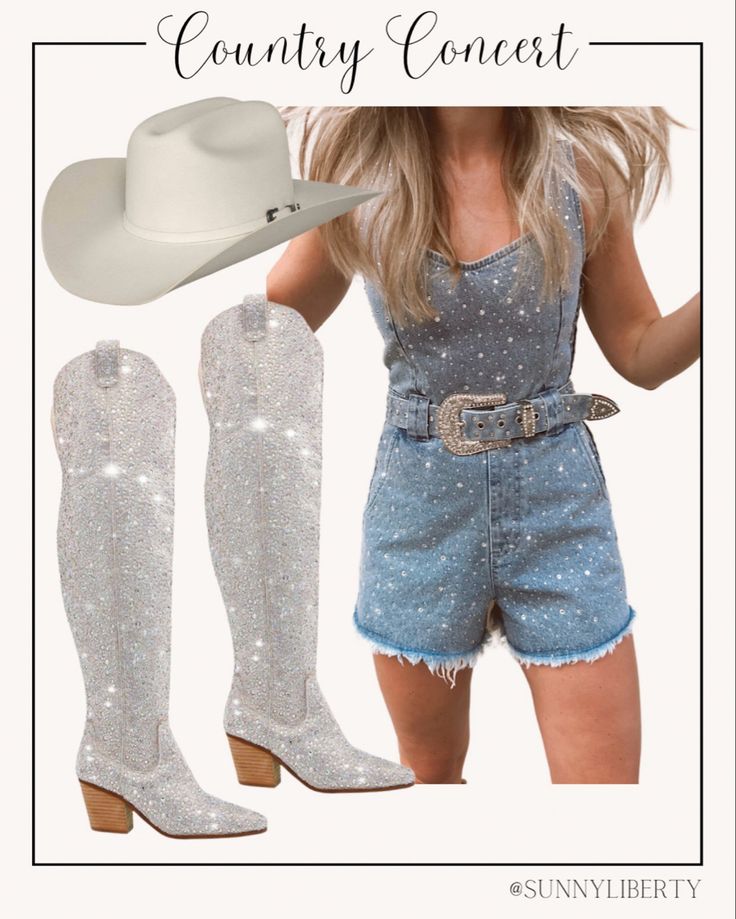 I just found this rhinestone denim romper from Show Me Your Mumu and it would be so cute for a country concert or Nashville bachelorette trip! country concert | nashville | bachelorette outfits | denim outfit | cowgirl boots | betsey johnson | cowgirl hat | rodeo | pbr | cowgirl outfit | western outfit Follow my shop @sunnyliberty on the @shop.LTK app to shop this post and get my exclusive app-only content! #liketkit #LTKshoecrush #LTKstyletip @shop.ltk https://liketk.it/4hBFx Denim And Rhinestone Outfit Bachelorette, Denim And Rhinestones Bachelorette, Denim Outfit Cowgirl, Denim Bachelorette Outfit, Denim And Rhinestone Outfit, Denim And Diamonds Outfit, Rhinestone Cowgirl Outfits, Nashville Bachelorette Outfits, Diamonds Bachelorette