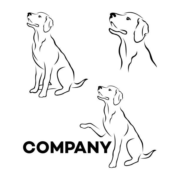 two dogs sitting side by side with the word company below them, on a white background