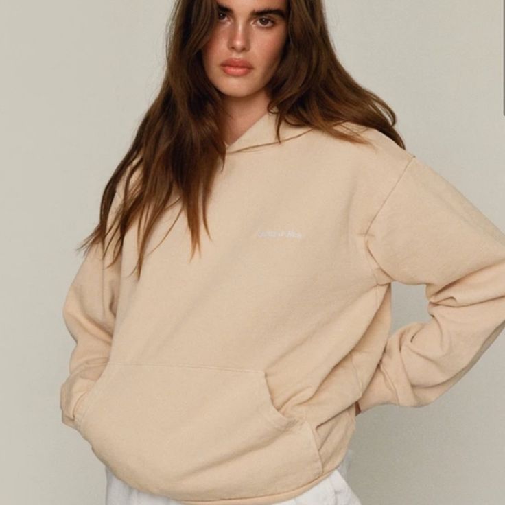 Perfect Basic Neutral Addition To Your Wardrobe. Cozy Beige Hoodie With Double-lined Hood, Cozy Fit Hoodie For Spring, Beige Hoodie Relaxed Fit For Everyday, Beige Relaxed Fit Hoodie For Everyday, Beige Relaxed Fit Hoodie With Kangaroo Pocket, Beige Hoodie For Streetwear Athleisure, Beige Hoodie For Streetwear In Athleisure Style, Beige Athleisure Hoodie For Streetwear, Spring Hoodie With Kangaroo Pocket For Everyday