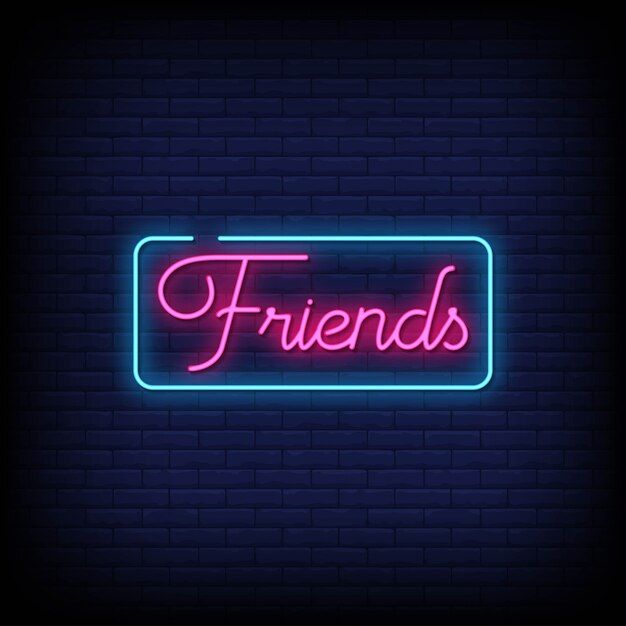 a neon sign that says friends on it