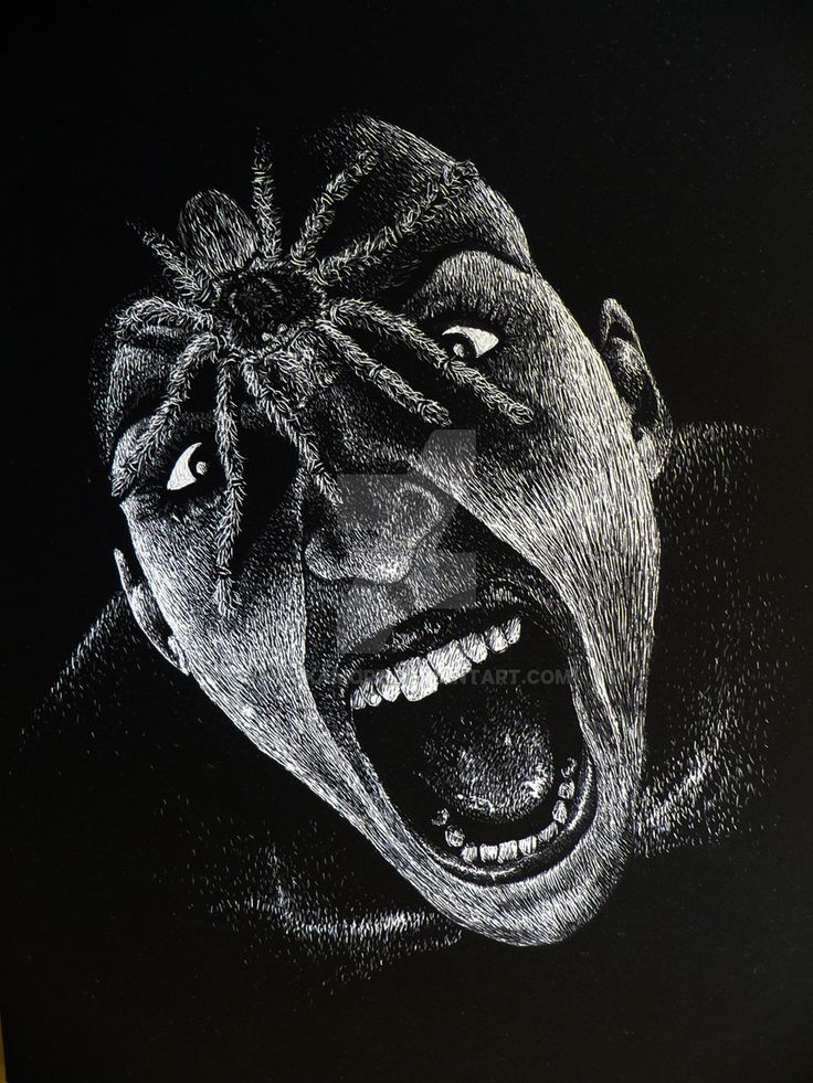 a black and white drawing of a man's face with his mouth open wide