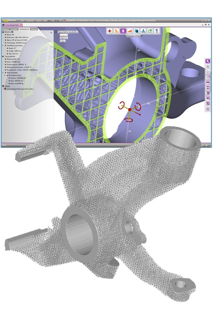 a computer screen with an image of a plane in the middle and another model behind it