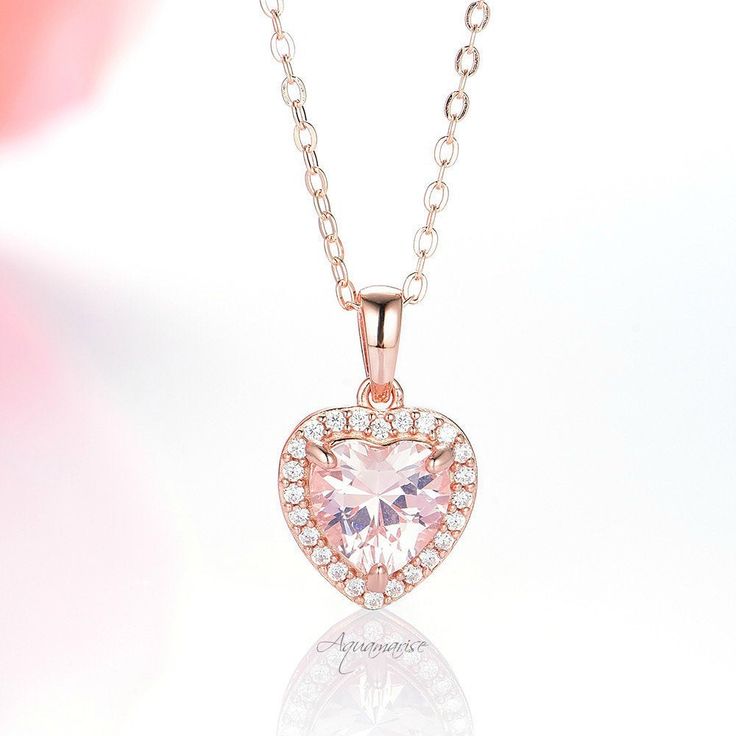 Beautiful Heart-Shaped Morganite Pendant Necklace ►Base Metal: Sterling Silver (925) ►Plating: 14K Rose Gold ►Accented with simulated diamonds (CZ) Center Stone: Morganite Shape: Heart Gemstone creation: Lab-Created Measurements: 9.0 mm Carat Weight: 1.8 ct. (approx.) Hardness: 8 (Mohs scale) ►Matching earrings can be purchased at: https://www.etsy.com/listing/628901014/14k-rose-gold-natural-pink-morganite?ref=listings_manager_grid ►Please be aware that plated jewelry can wear off over time, if Morganite Necklace, Morganite Jewelry, Morganite Pendant, Popular Engagement Rings, Heart Shaped Jewelry, Pink Morganite, Rose Gold Pink, Heart Gemstone, Vermeil Jewelry