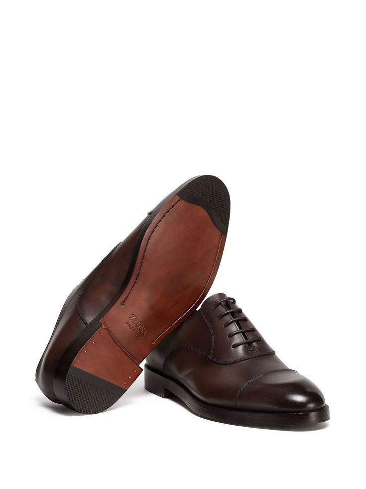 Oxford Shoes Brown, Leather Oxford Shoes, Shoes Brown, Men's Style, Low Heels, Calf Leather, Dark Brown, Oxford Shoes, Almond