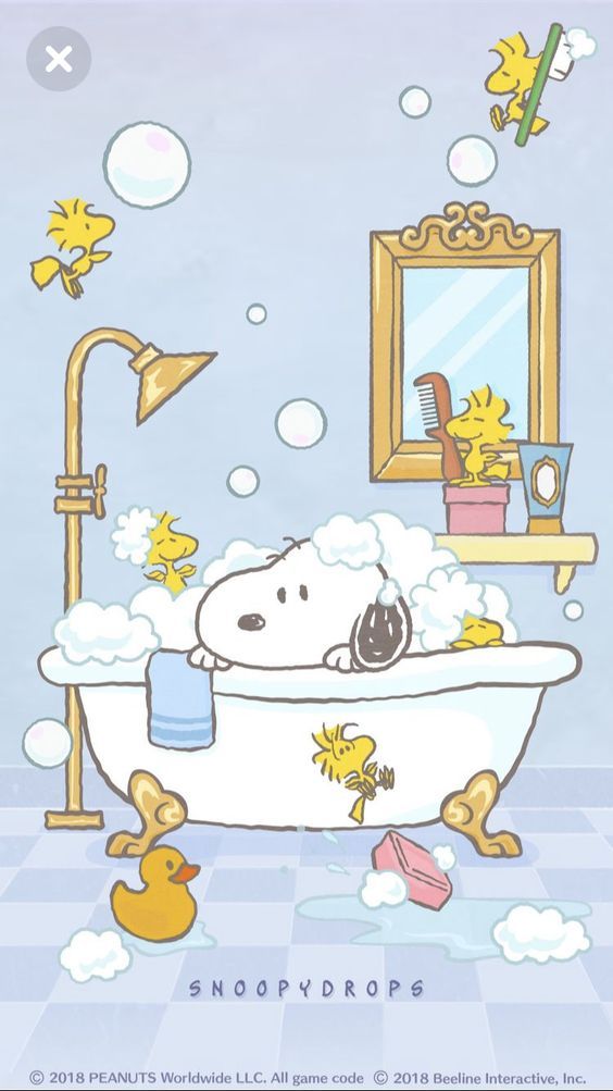 a cartoon dog taking a bath in a tub