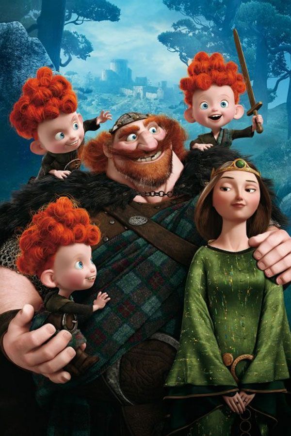 the brave and the bold movie poster with characters from disney's animated film, brave